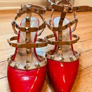 Red Studded Women's Shoes